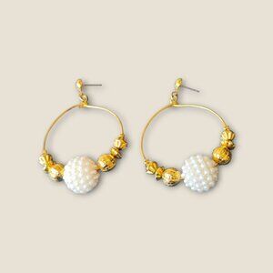 Vintage Avon Gold Dangle Hoop Earrings